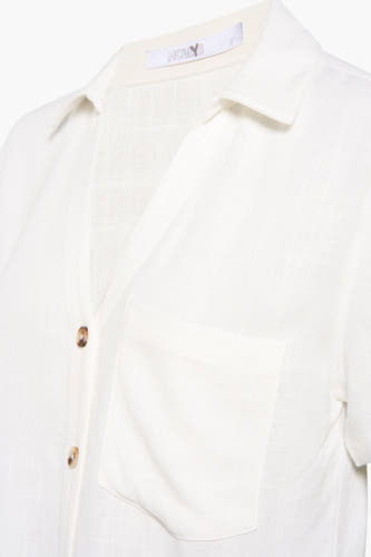 Chemise &agrave; manches courtes - beige