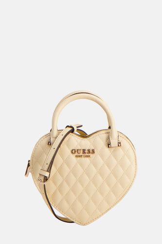 Sac à dos Guess® bleu avec un design en forme de cœur et une poignée.