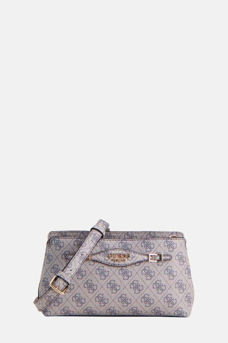 Sac à dos bleu de Guess, avec un imprimé logo complet et une fermeture éclair.