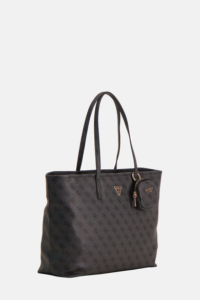 Sac à dos noir de Guess avec imprimé logo intégral et un sac à maquillage amovible.