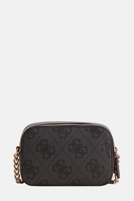 Zwarte GUESS tas met kettinghengsel.