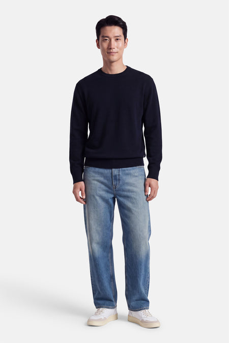 Pull col O - bleu