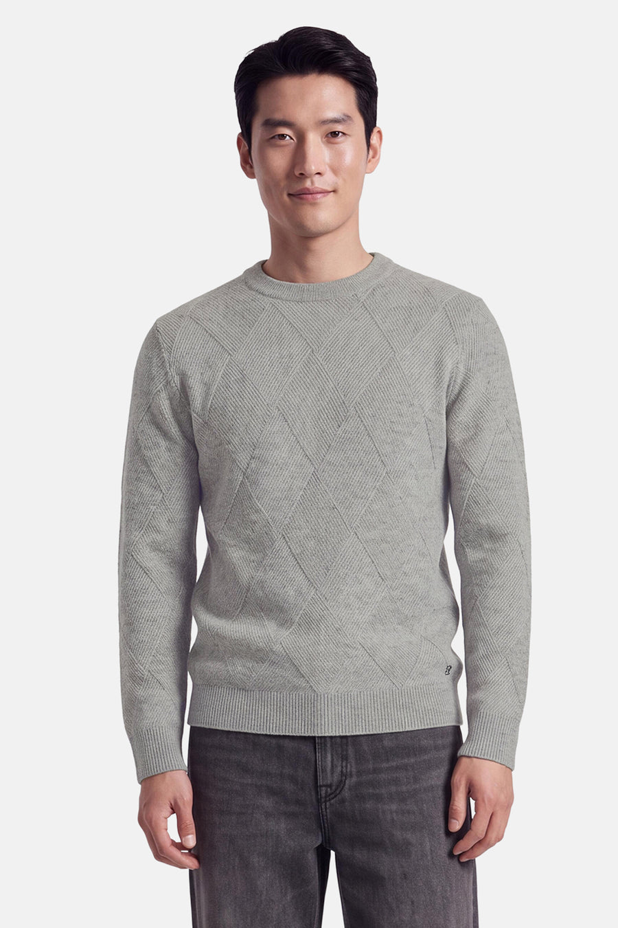 Pull col O - gris