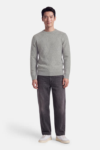 Pull col O - gris