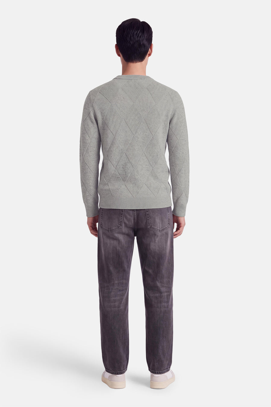 Pull col O - gris