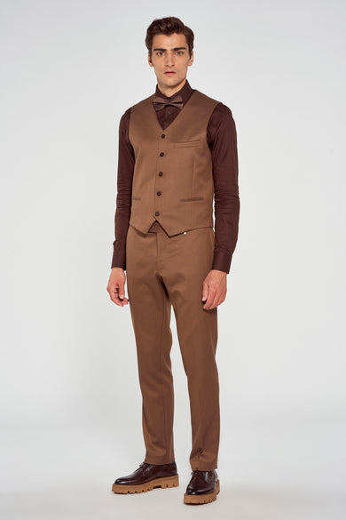 Pantalon costume - brun