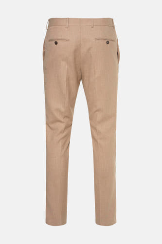 Pantalon de costume beige Le Le Fabux Marcel de Br Brelles, avec fermeture à boutons derrière, dans un motif subtil.
