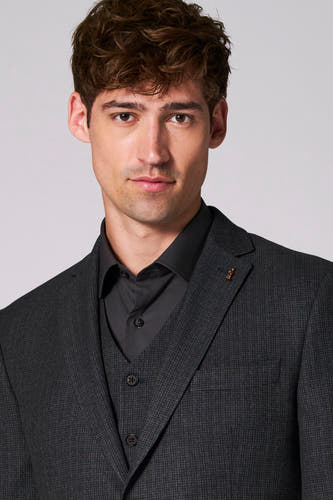 Blazer marron de Le Fabuleux Marcel de Bruxelles, avec un motif subtil et une veste coordonnée.