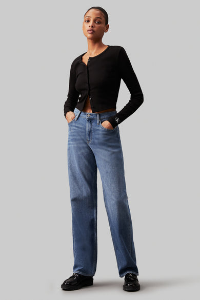 HR LOOSE CK - mid blue denim