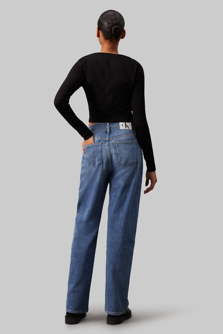 HR LOOSE CK - mid blue denim