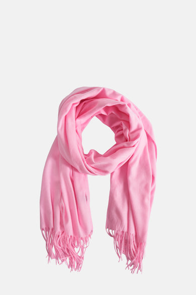 Robe d'été rose d'Access, avec des franges aux extrémités.
