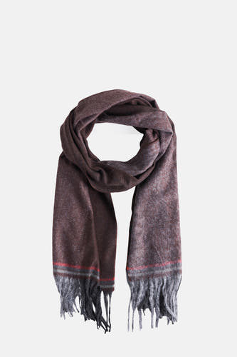 Écharpe d'hiver brune Access Access®, avec fr frfr et ettestestestestes,,, nouée..