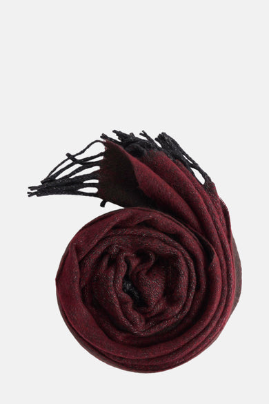 Jalouse de hiver Bordeaux d'Access®, roulé avec des franges noires.