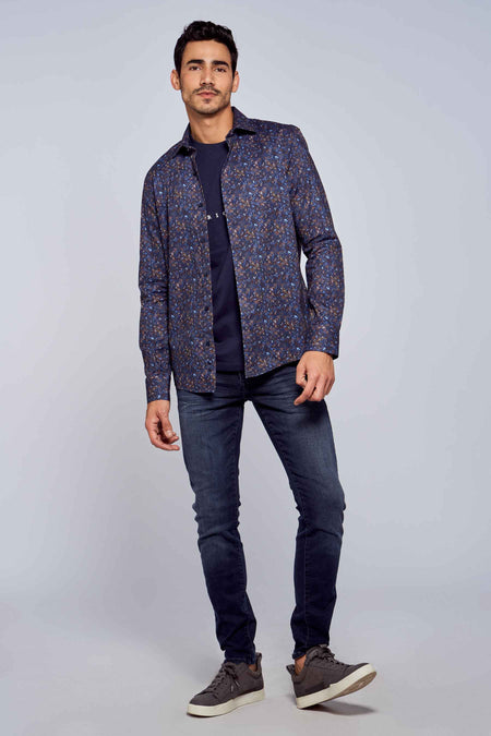 Jean &agrave; coupe carrot - bleu