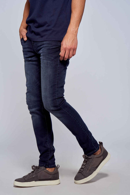 Jean &agrave; coupe carrot - bleu