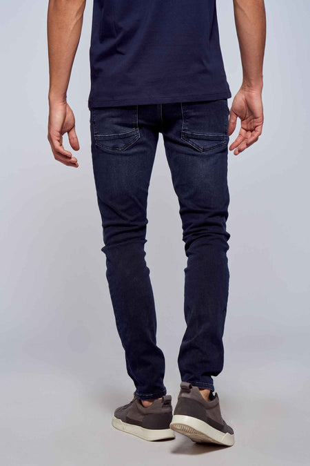 Jean &agrave; coupe carrot - bleu