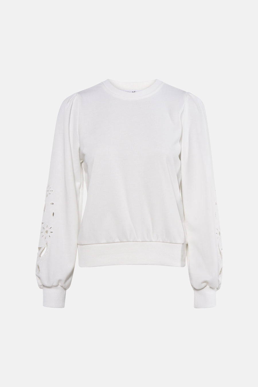 Pull blanc à manches longues avec des détails découpés élégants de HAILYS.