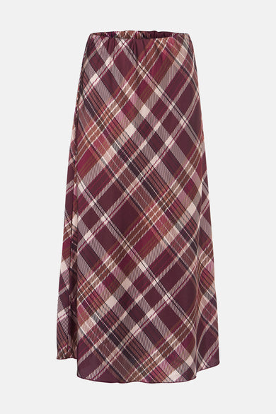 Robe de Bordeaux de Terra di Siena avec un motif rayé dans diverses teintes brun.