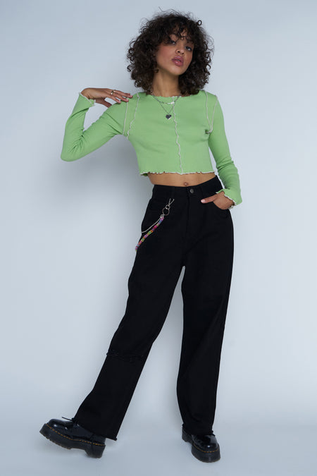 Jean &agrave; coupe droite - noir