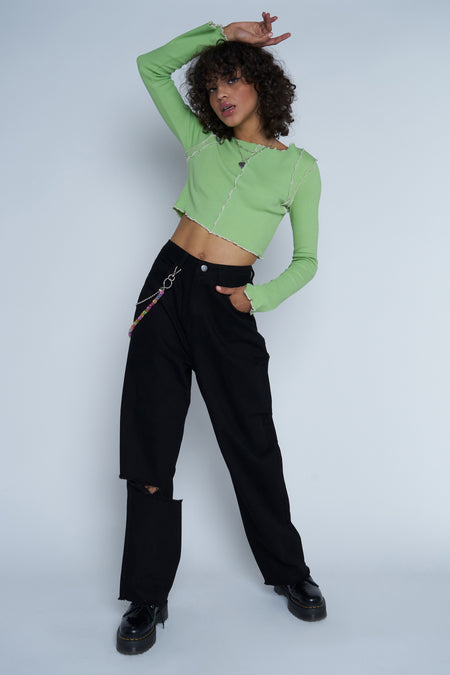 Jean &agrave; coupe droite - noir