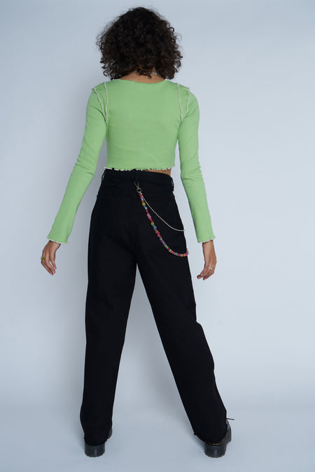 Jean &agrave; coupe droite - noir