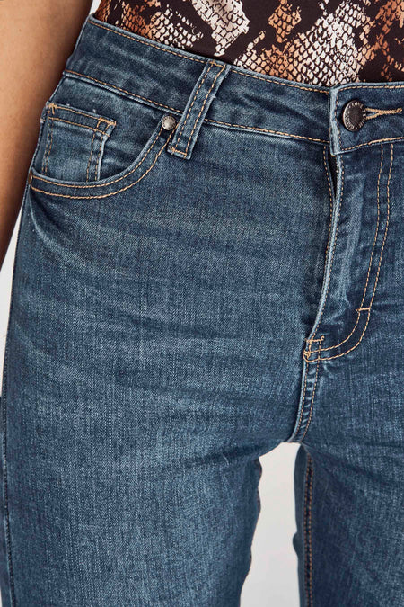 Jean &eacute;vas&eacute; - bleu