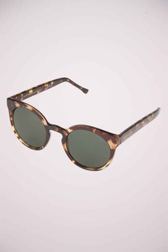 Étui à lunettes noir de KOMONO, avec fermeture éclair et logo de la marque.
