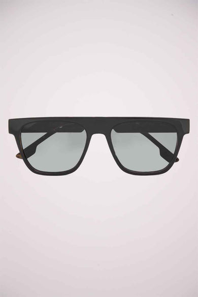 Lunettes de soleil noires KOMOMONO, avec un cadre droit et des verres sombres.