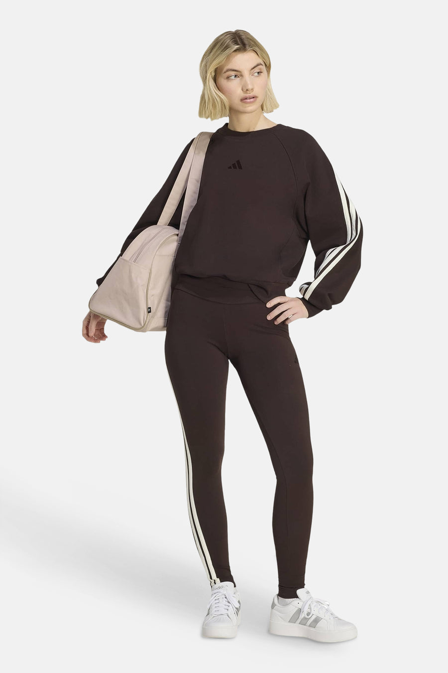 Sweat col O - brun