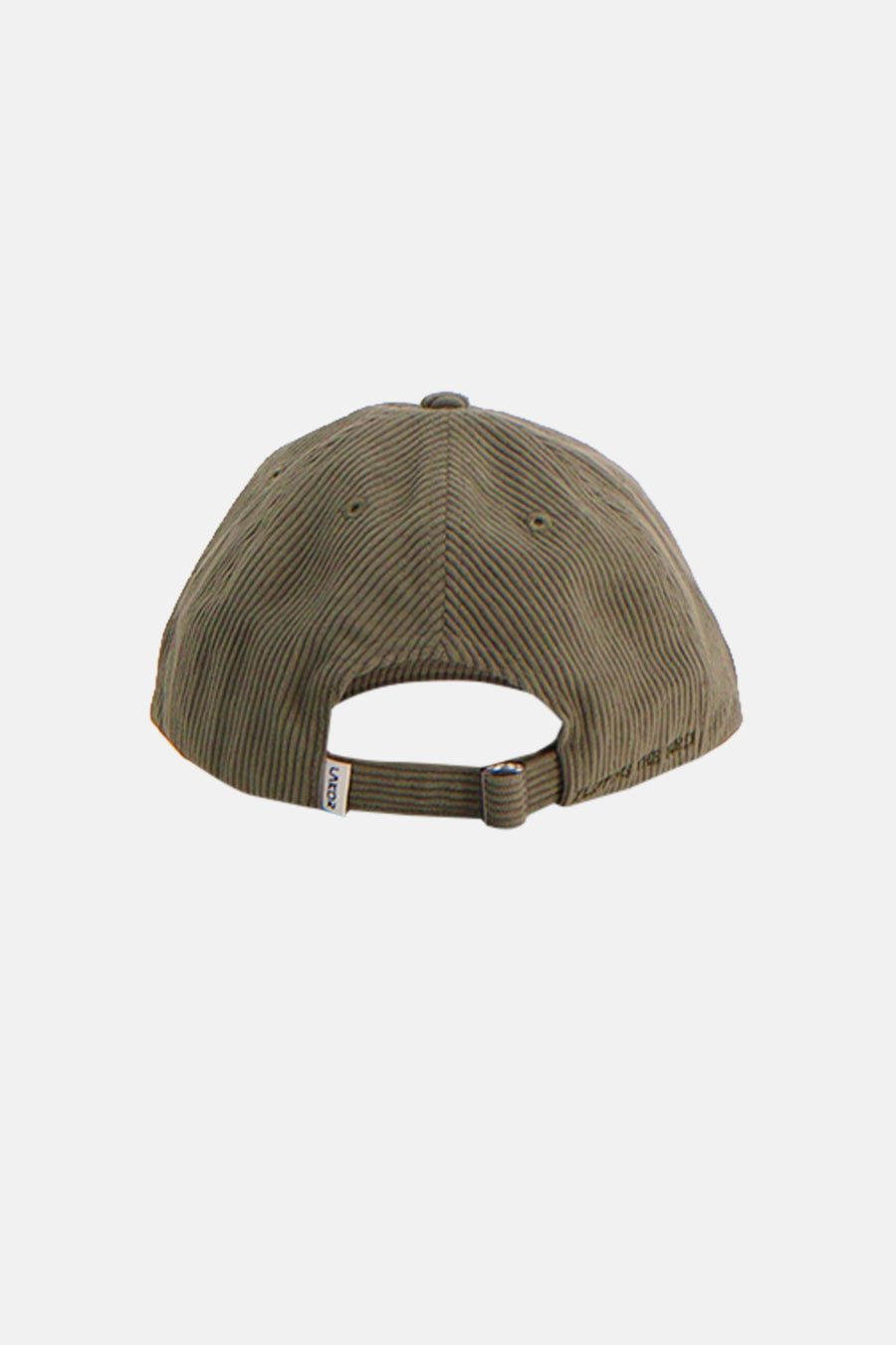 Casquette verte en velours côtelé, de LAKOR, avec sangle réglable à l'arrière.