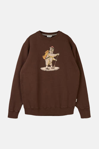 Sweat col O - brun