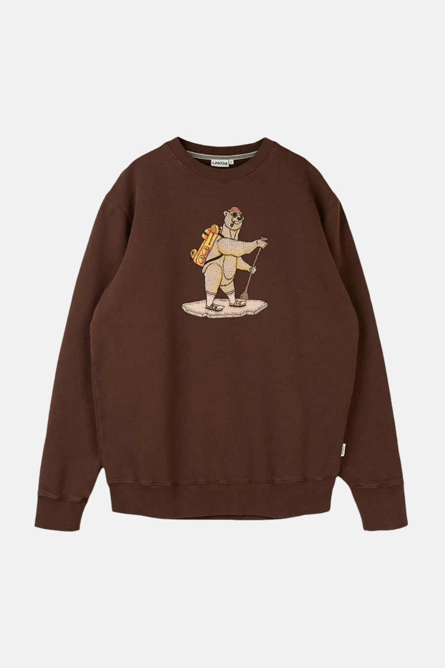 Sweat col O - brun