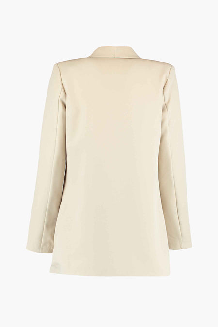 Blazer beige de HAILYS, vu de dos, avec manches longues et un col classique.