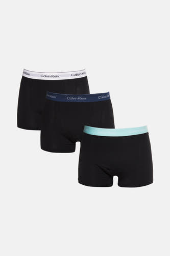 Sous-vêtements noirs de Calvin Klein avec ce taille élastique en blanc, bleu et vert.