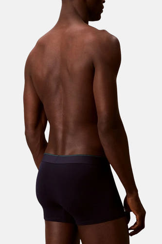 Boxer Calvin Klein multicolore, vue de dos avec une ceinture foncée.