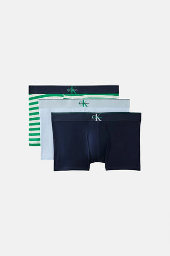 Boxer Calvin Klein multicolore, avec une couleur unie et un motif rayé.