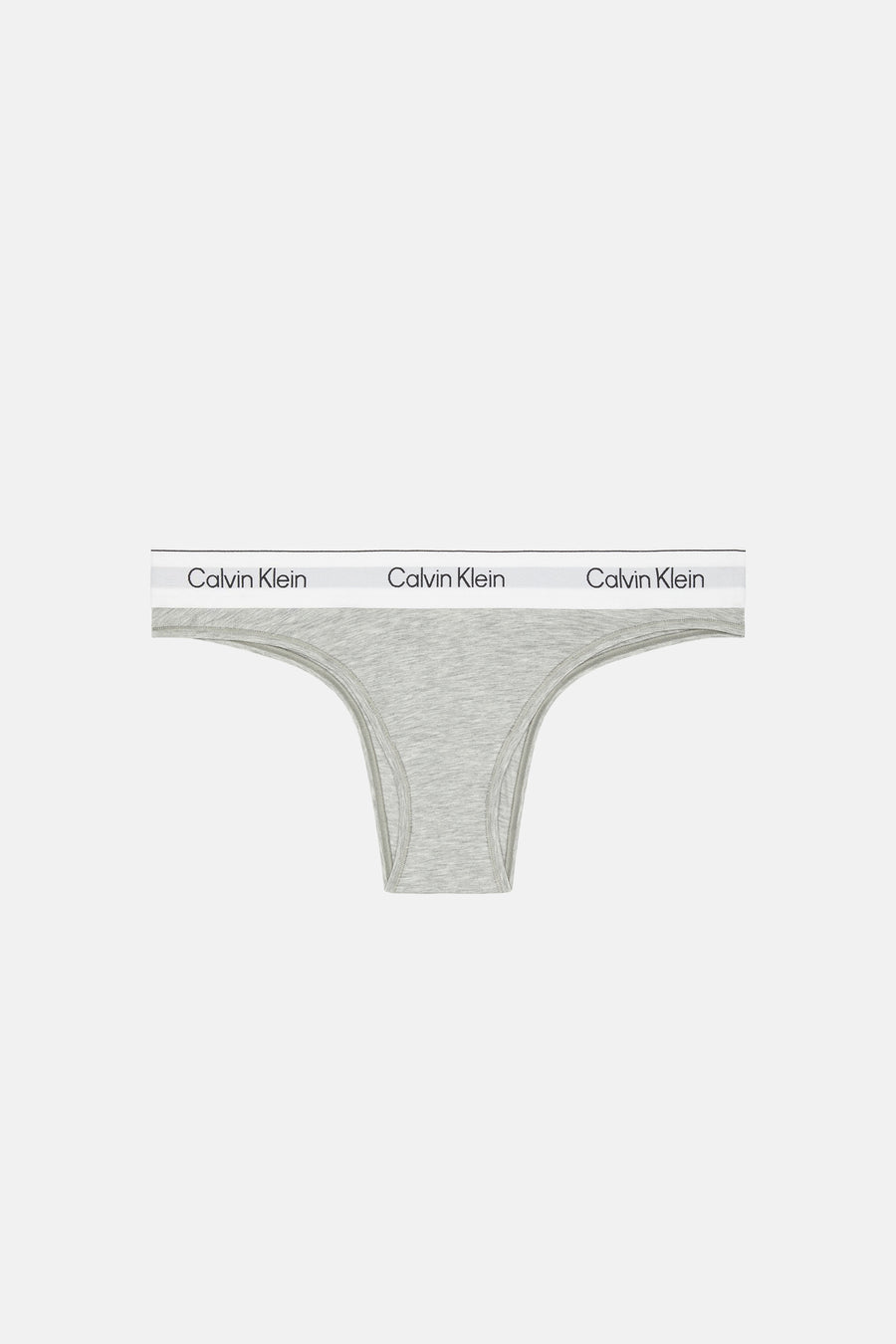 Grijze string van Calvin Klein, met elastische band met het merklogo.