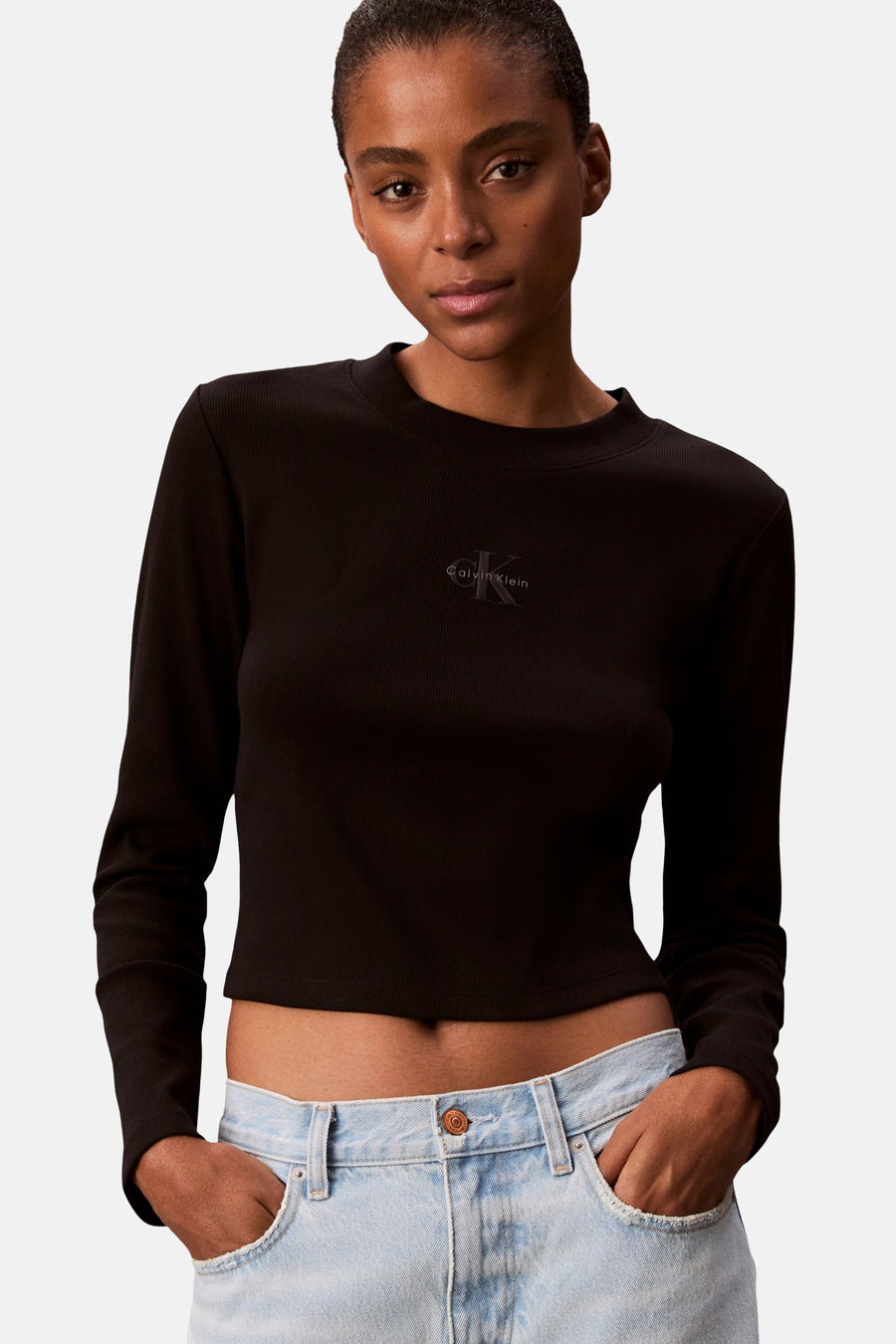 Top uni manche longue noir - Calvin Klein