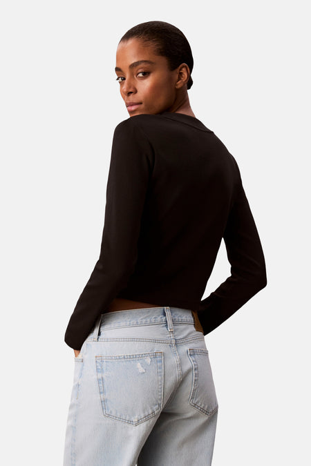 Top uni manche longue noir - Calvin Klein