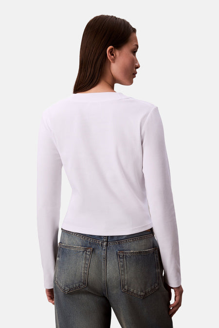 Top uni manche longue blanc - Calvin Klein