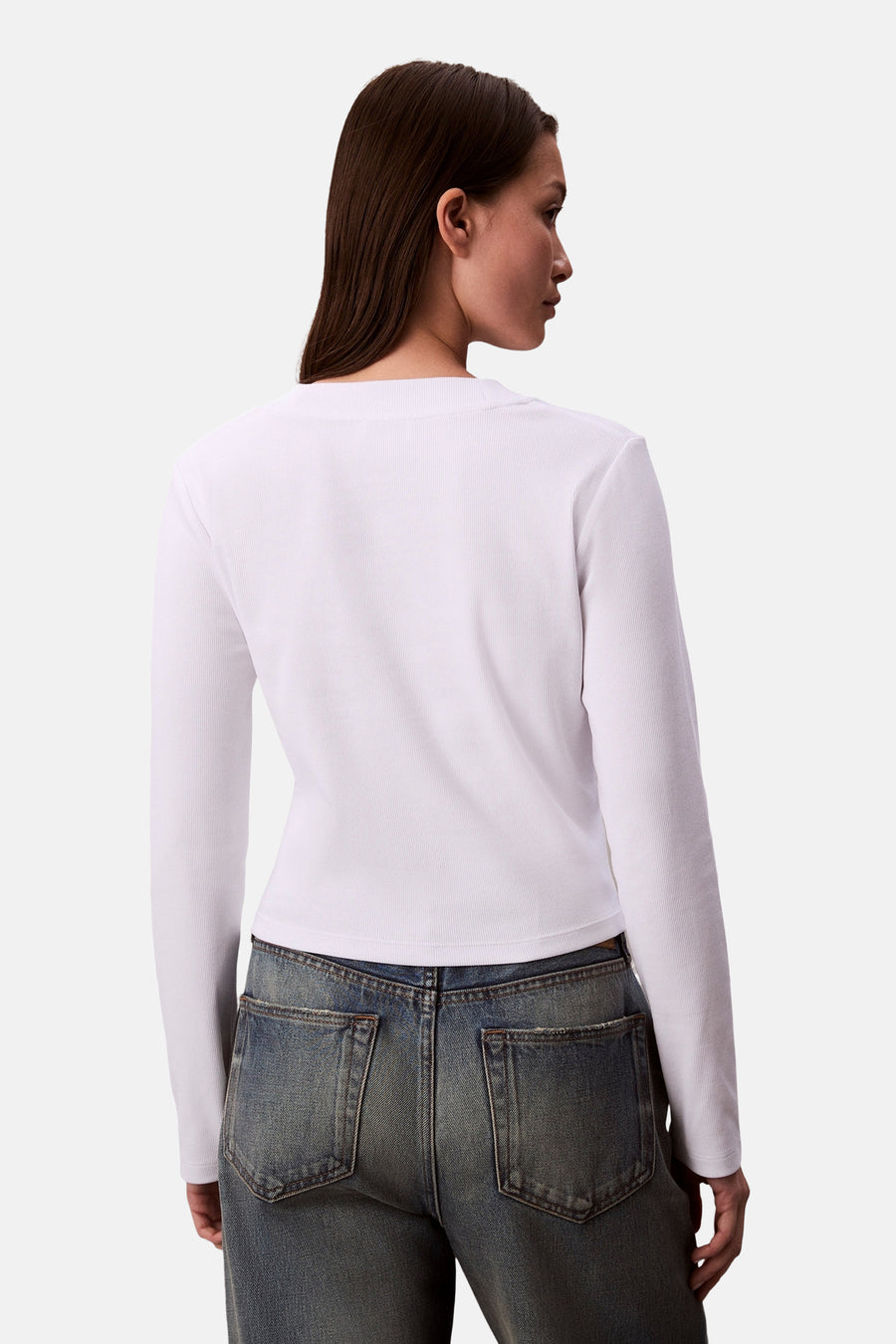 Top uni manche longue blanc - Calvin Klein