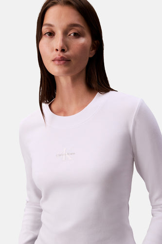 Top uni manche longue blanc - Calvin Klein