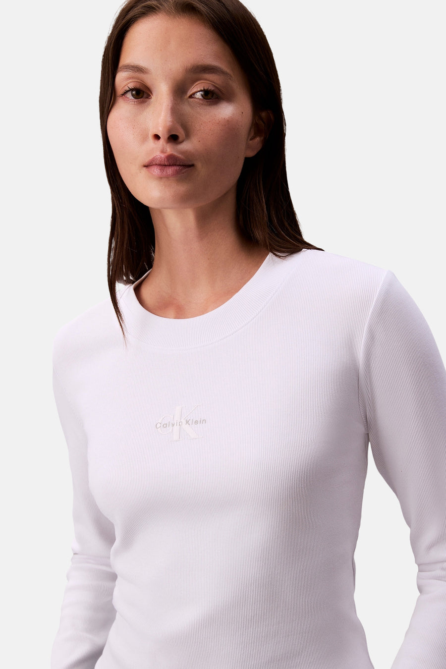 Top uni manche longue blanc - Calvin Klein