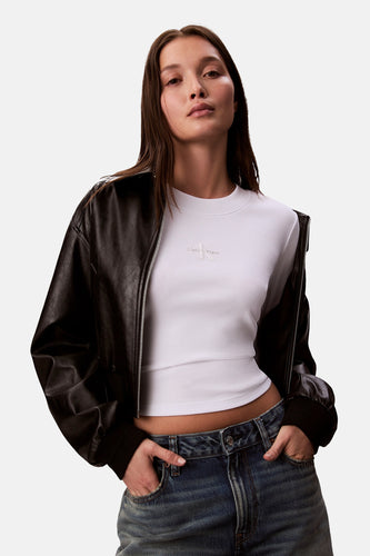 Top uni manche longue blanc - Calvin Klein