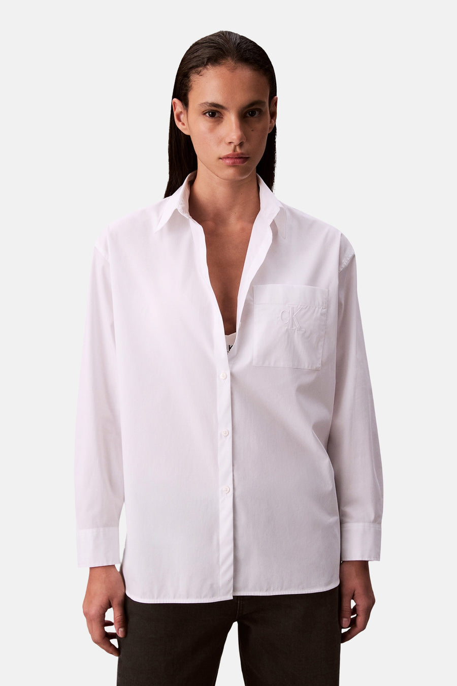 Chemise à manches longues - blanc - Calvin Klein