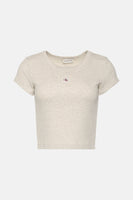 Top uni manche courte Beige - Calvin Klein