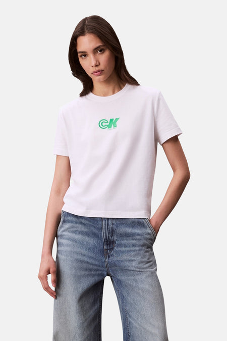 Top uni manche courte Blanc - Calvin Klein