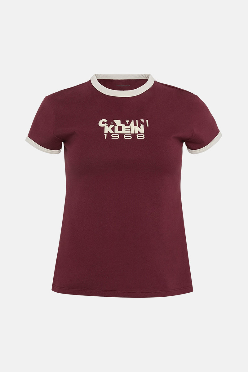 Top uni manche courte rouge - Calvin Klein