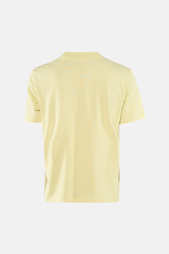 T-shirt jaune à manches courtes de Calvin Klein, couleur unie et col rond simple.