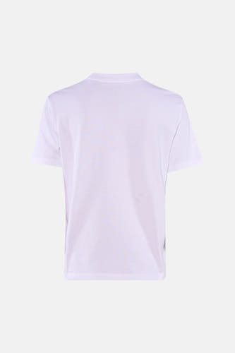 T-shirt blanc à manches courtes de Calvin Klein, dos uni sur un fond clair.